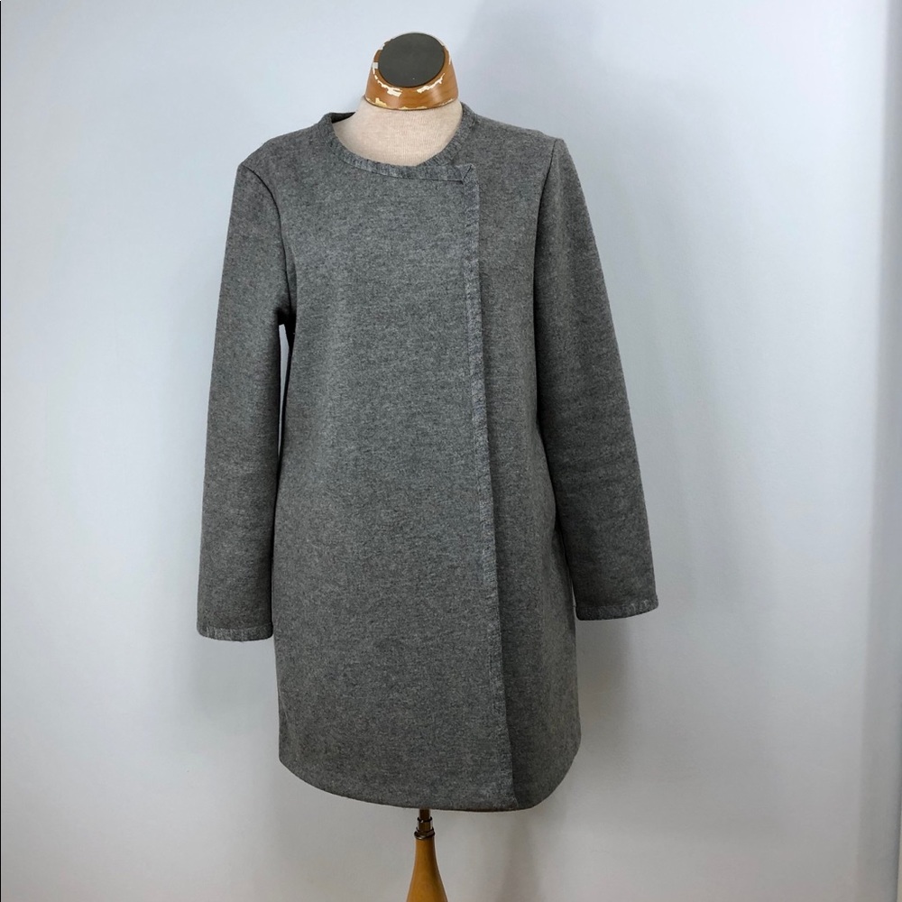 Tahari wool blend faux wrap cardigan duster‎ Sz S